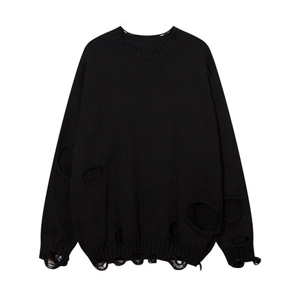 Solid Color Ripped Pullover For Men - TALKLESSFASHION