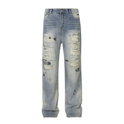 “Urban Rebellion: Splash & Strid ripped Jeans—-6041 - TALKLESSFASHION