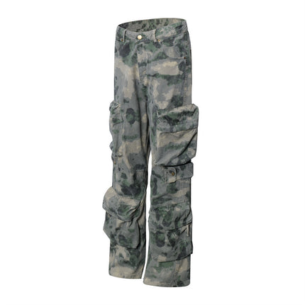 Tie-dye Camo Wide Leg Cargo pant—9255 - TALKLESSFASHION