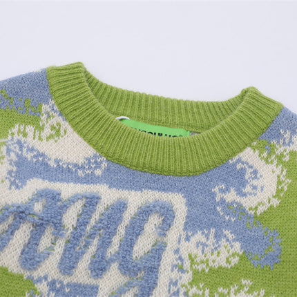 Flocking Letter Pullover-Sweater—1810 - TALKLESSFASHION