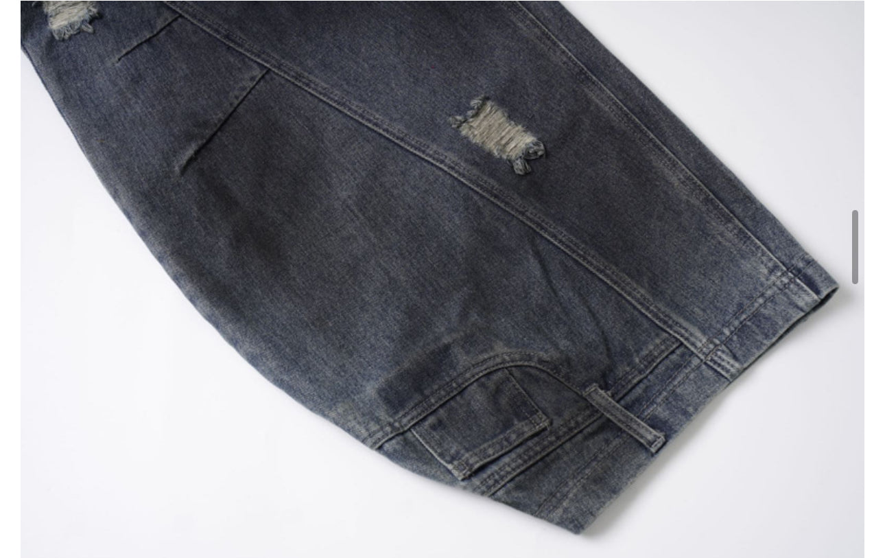 Retro Washed Ripped & Stitch Jeans—3376 - TALKLESSFASHION