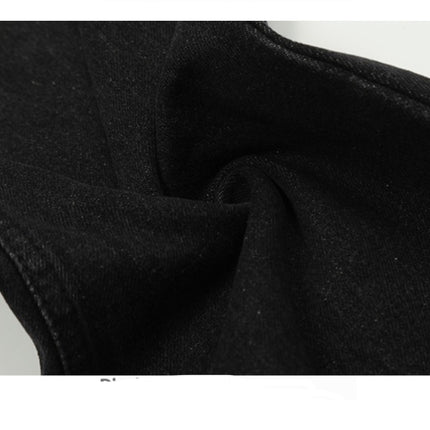 Retro Washed Black Craft Straight Jeans—5339 - TALKLESSFASHION