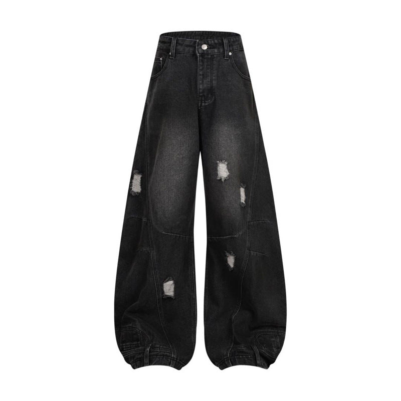 Retro Washed Ripped & Stitch Jeans—3376 - TALKLESSFASHION