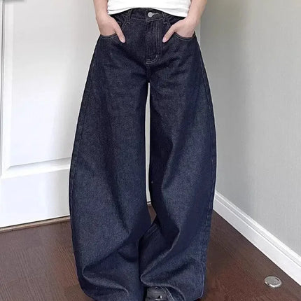 Retro camouflage spliced multi-pocket wide-leg jeans ----6202 - TALKLESSFASHION