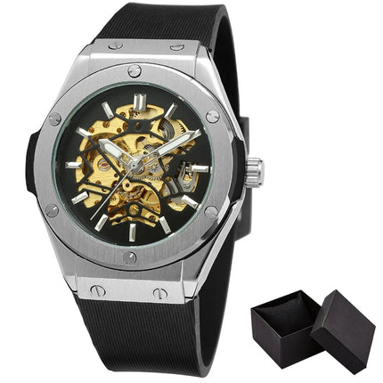 Luxury Automatic Mechanical Watch for Men Hollow Steampunk Dial Skeleton Watches Male Orologio Clock Hombre Relogio Masculino