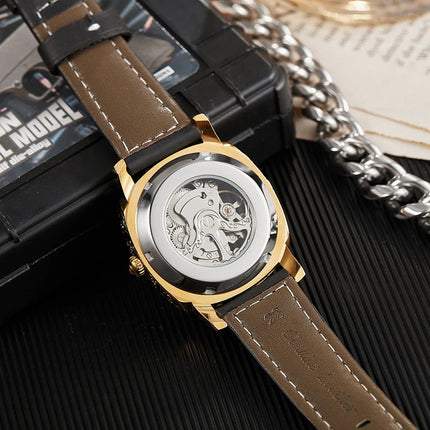 Luxury Automatic Mechanical Watch for Men Hollow Steampunk Dial Skeleton Watches Male Orologio Clock Hombre Relogio Masculino - TALKLESSFASHION