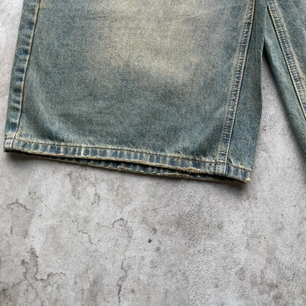 Retro Printing Washed Denim Shorts - TALKLESSFASHION