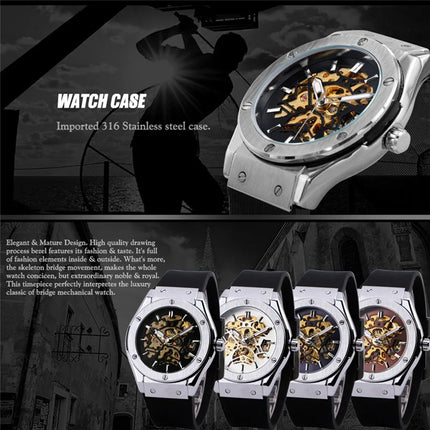 Luxury Automatic Mechanical Watch for Men Hollow Steampunk Dial Skeleton Watches Male Orologio Clock Hombre Relogio Masculino - TALKLESSFASHION
