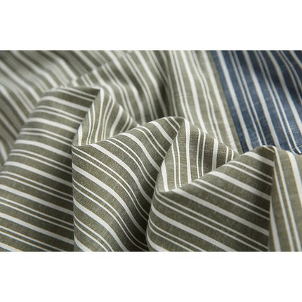 Stripe Splice Shirt Men Japnese Streetwear Fashion Loose Casual Long Sleeve Shirts Cityboy Oversize Cargo Shirts Blouses - TALKLESSFASHION
