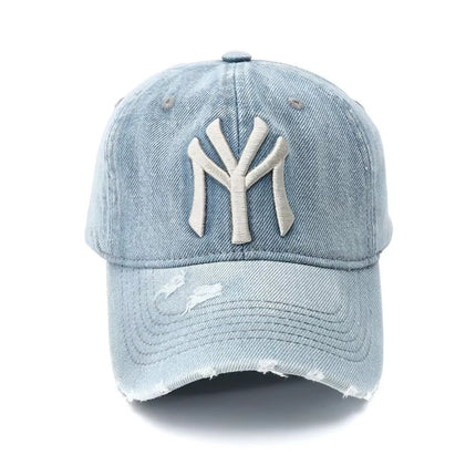 Unisex Letter Embroidery Washed Cowboy Baseball Caps Spring and Autumn Outdoor Adjustable Casual Hats Sunscreen Hat - TALKLESSFASHION