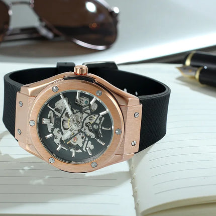 Luxury Automatic Mechanical Watch for Men Hollow Steampunk Dial Skeleton Watches Male Orologio Clock Hombre Relogio Masculino - TALKLESSFASHION