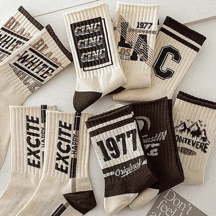 1/5/8 Alphanumeric Pattern Socks-----3234 - TALKLESSFASHION