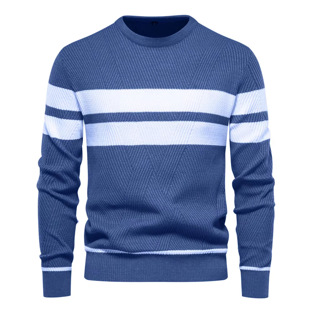 New Autumn Pullover Men'S Sweater O-Neck Patchwork Long Sleeve Warm Slim Sweaters Men Casual Fashion Sweater Men Clothing