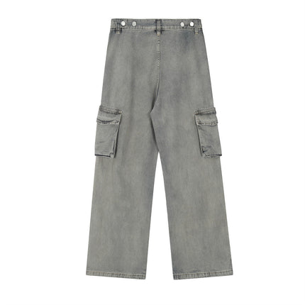 Men's Retro Loose Multi-pocket Wide-leg Trousers - TALKLESSFASHION