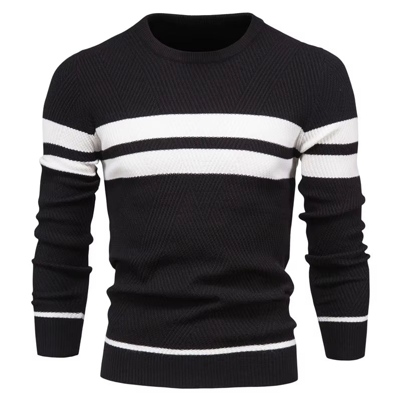 New Autumn Pullover Men'S Sweater O-Neck Patchwork Long Sleeve Warm Slim Sweaters Men Casual Fashion Sweater Men Clothing