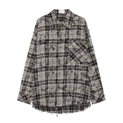 woolly edge ripped vintage Shirt----4520 - TALKLESSFASHION