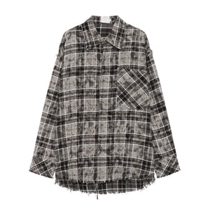woolly edge ripped vintage Shirt----4520 - TALKLESSFASHION