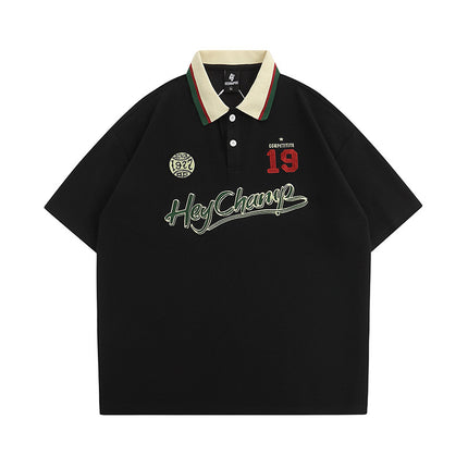Retro Vibe Lapel T-shirt—-4827 - TALKLESSFASHION