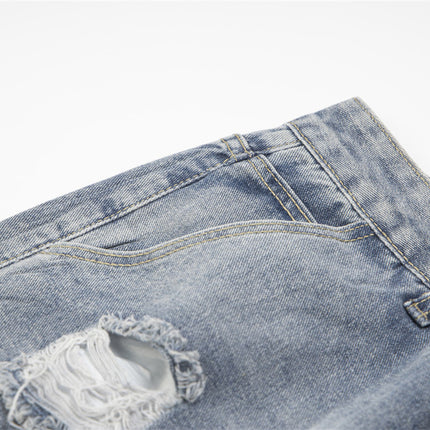 Ripped Denim Trousers For Men And Women - TALKLESSFASHION