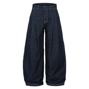 High Waist Pleated Blue Jeans—1007 - TALKLESSFASHION