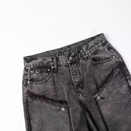 Distressed Wash Cargo Jeans—-5443 - TALKLESSFASHION