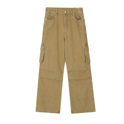 Men's Retro Loose Multi-pocket Wide-leg Trousers - TALKLESSFASHION