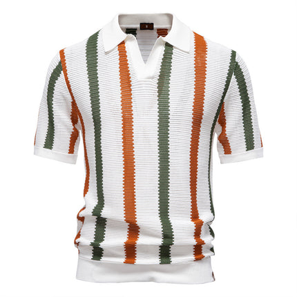 Breathable Hollow Men's Short-sleeved Polo Shirt Sweater - TALKLESSFASHION