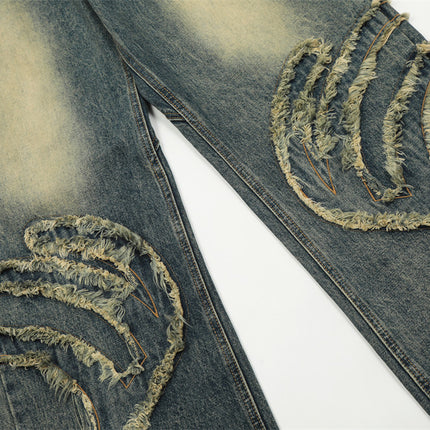 TALKLESS Cat Beard Stitching Jeans--9132 - TALKLESSFASHION