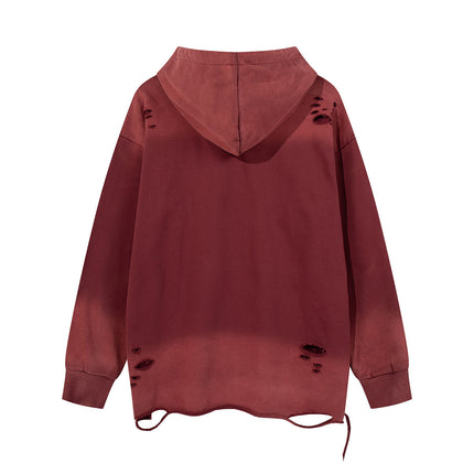 Shadow Washed Ragged Hoodie—9055 - TALKLESSFASHION