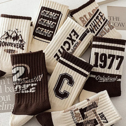 1/5/8 Alphanumeric Pattern Socks-----3234 - TALKLESSFASHION