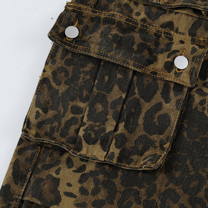 TALKLESS MultiPocket Distressed Leopard Jeans--2450 - TALKLESSFASHION