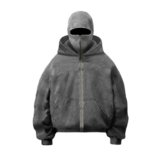 American Washed Y2K Street Zipper Sweater—-1773 - TALKLESSFASHION