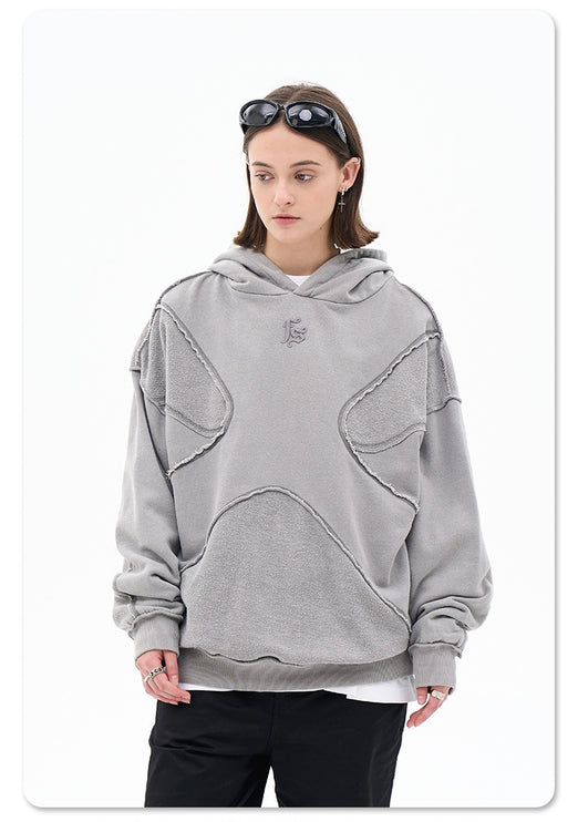 Vintage washed Deconstructed hoodie