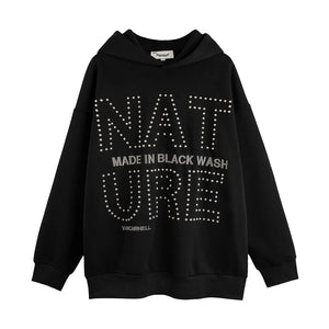 STONE PLATED OVERSIZE HOODIE—4377 - TALKLESSFASHION