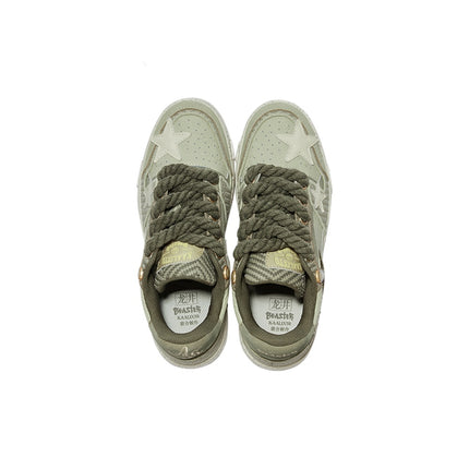 KAALIXTO--Retro Star Sneakers-West Lake Longjing Tea - Unisex - TALKLESSFASHION