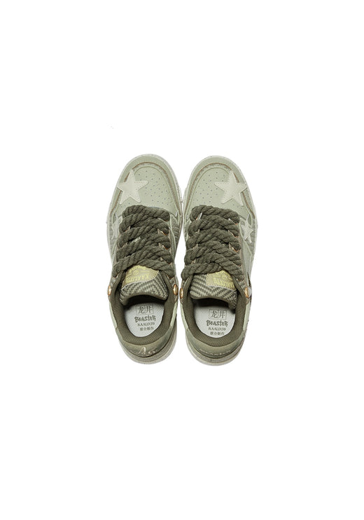 KAALIXTO--Retro Star Sneakers-West Lake Longjing Tea - Unisex - TALKLESSFASHION
