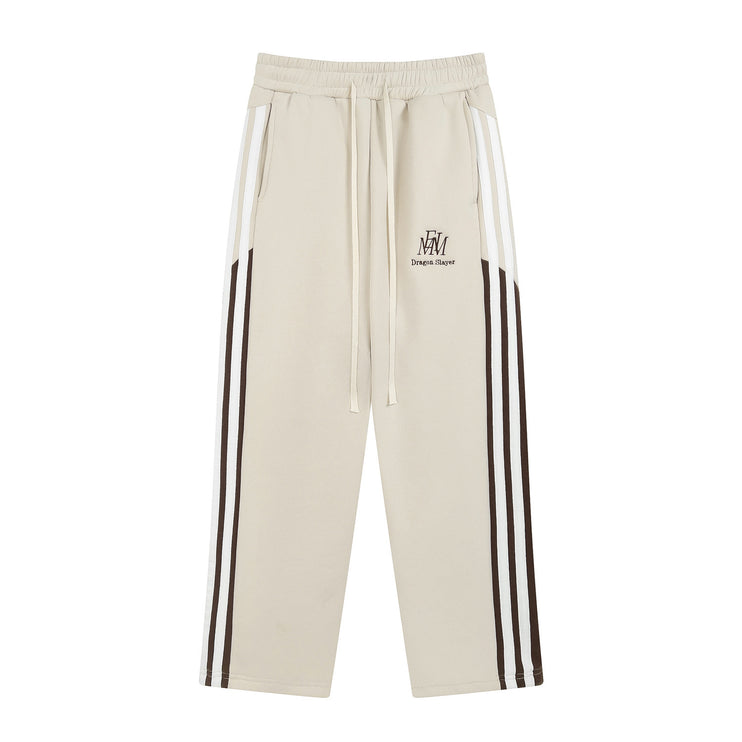 TALKLESS Ribbon Matching Striped Straight Pants--6142 - TALKLESSFASHION