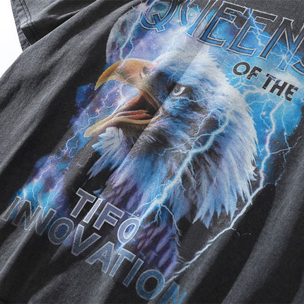 TALKLESS Distressed Crew Neck Eagle T-shirt ---4822 - TALKLESSFASHION