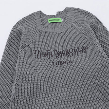 Lazy Ripped Sweater Men's Loose - TALKLESSFASHION