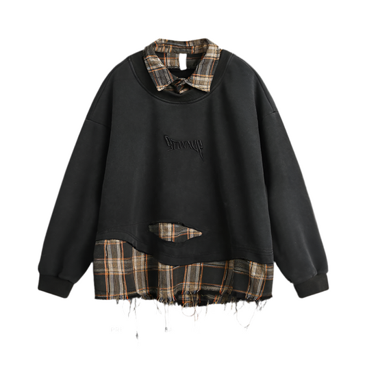 Embroidery Patchwork Oversize Unisex Pullover—2773 - TALKLESSFASHION