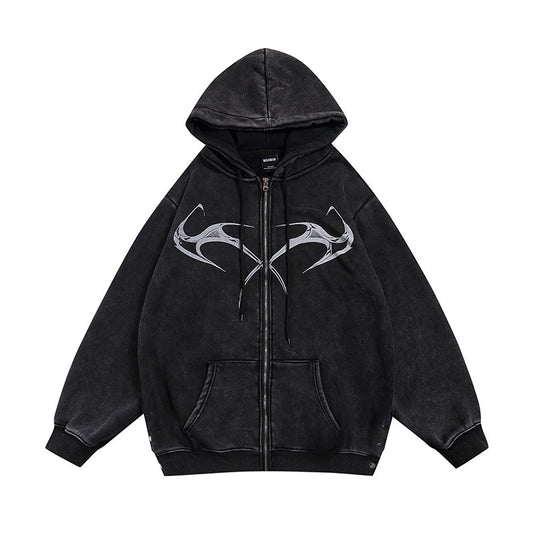 Men's Printed Hooded Cardigan Coat - TALKLESSFASHION