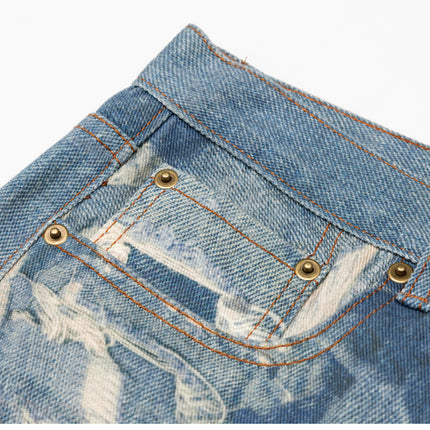 Vintage Washed Distressed Straight Jeans—9070 - TALKLESSFASHION