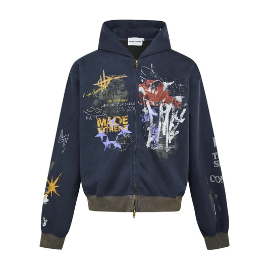 Vintage Zipper Hooded Sweatshirt Hoodies - TALKLESSFASHION