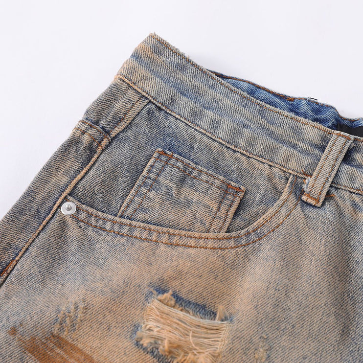 Vintage Ripped Washed Straight Jeans—7498 - TALKLESSFASHION