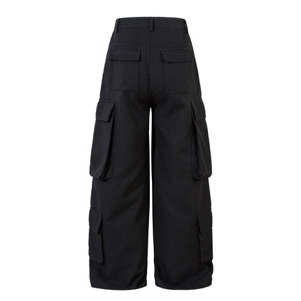 Retro Spring Black Cargo Pants—3855 - TALKLESSFASHION