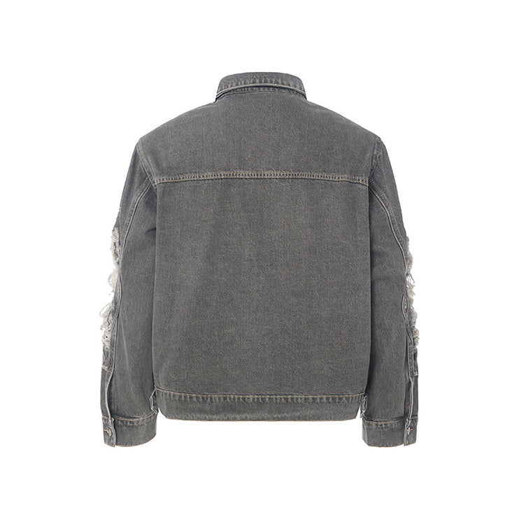 Distressed Wide Avant-Garde jacket
—-7057