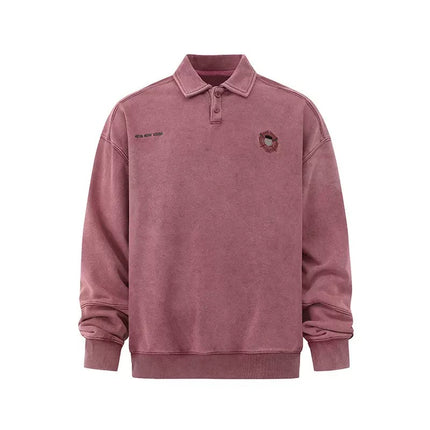 ASTRA Vintage Wash Polo Sweatshirt —7063