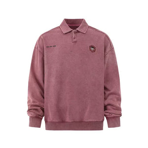 ASTRA Vintage Wash Polo Sweatshirt —7063