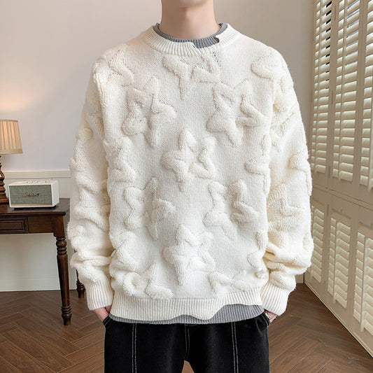 Faux Double Round Neck Sweater—-7379 - TALKLESSFASHION