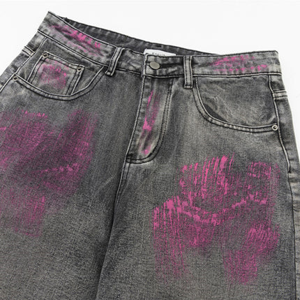 Inkjet Printed Wide Leg Jeans —2433 - TALKLESSFASHION